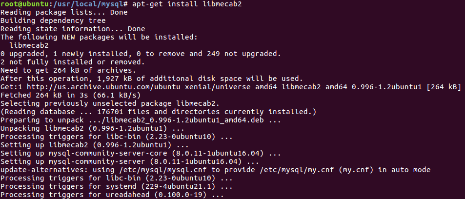 Ubuntu16.04,安裝,mysql5.7.22