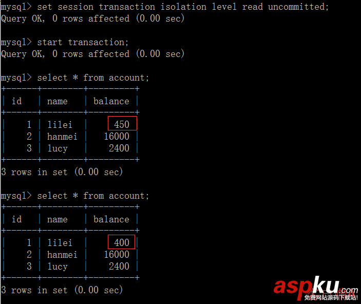 MySQL,事務隔離
