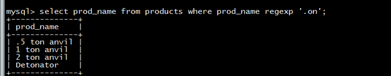 MYSQL,正則表達式,過濾數據
