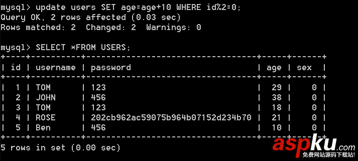 Mysql學習心得之插入、更新、刪除記錄