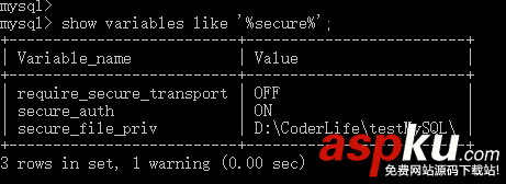 MySQL,secure,file,priv