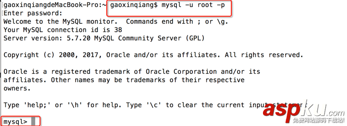 Mac系統,mysql5.7,安裝