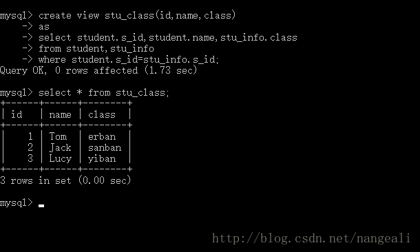 MySQL,多表,創建視圖