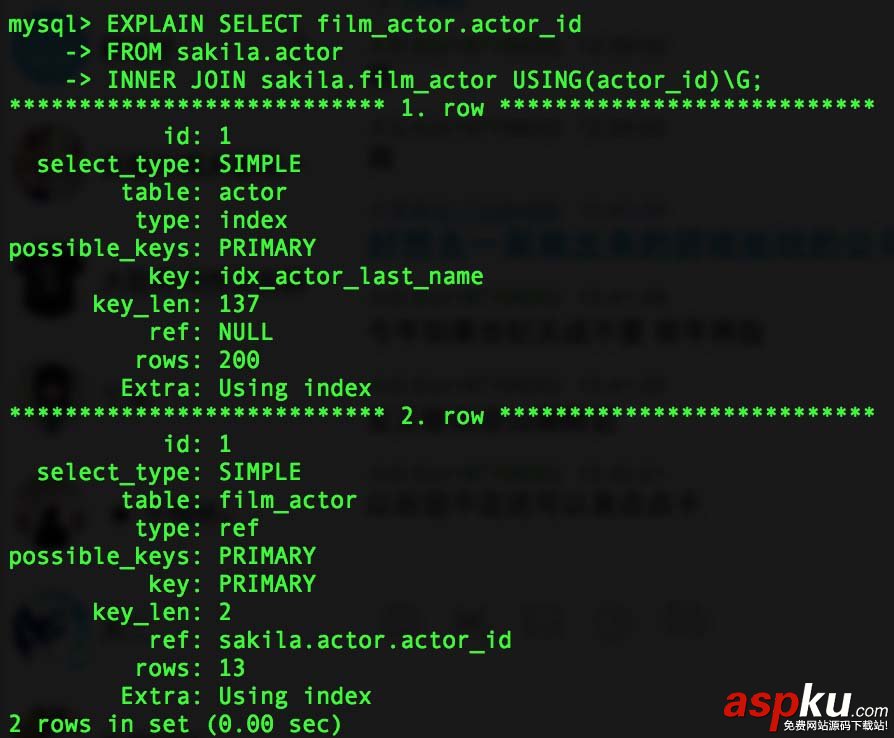 mysql,explain,命令,詳解,explain的用法