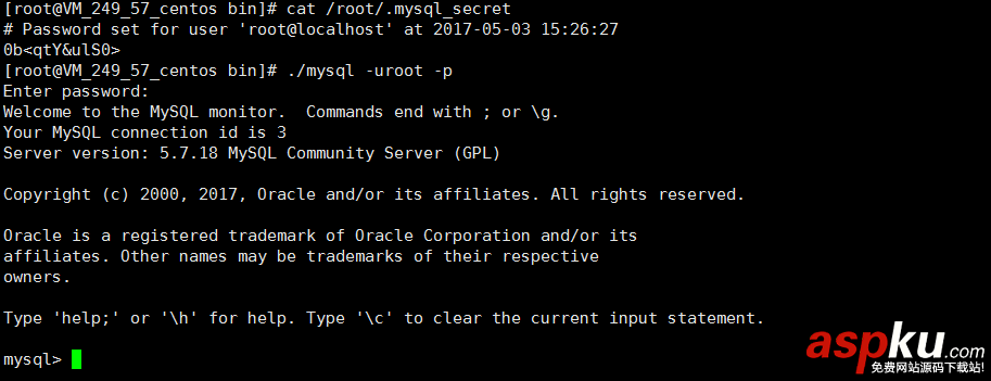 mysql5.7.18二進制包安裝,my.default.cnf