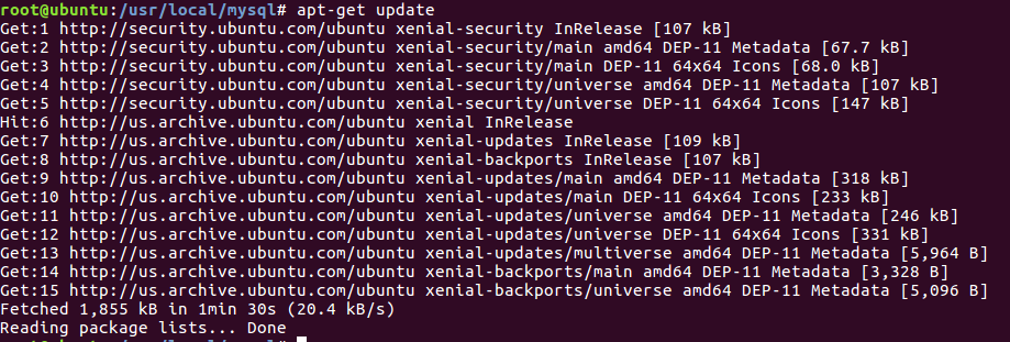Ubuntu16.04,安裝,mysql5.7.22