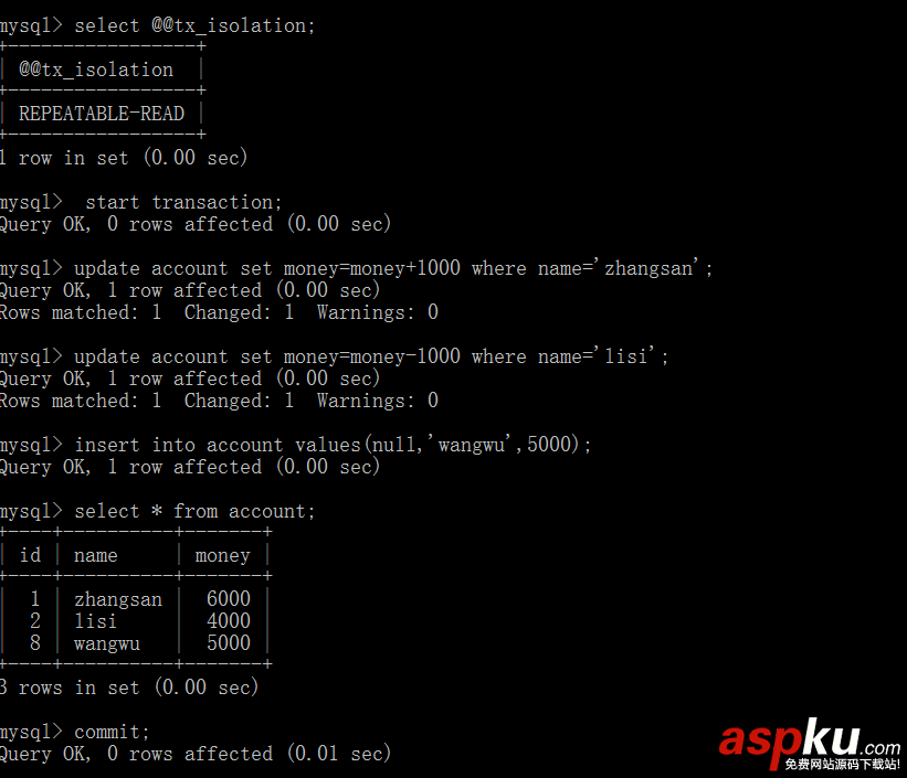 MySQL,事務