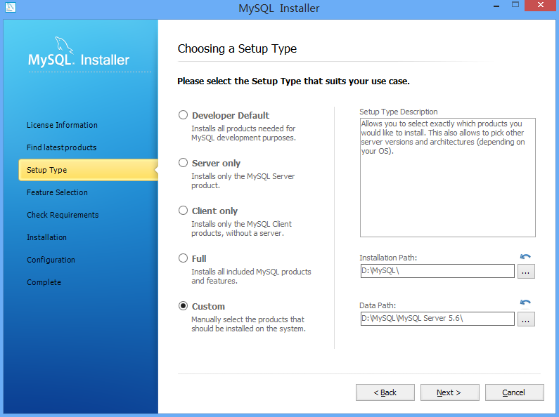 Windows8,mysql5.6.15,安裝,配置