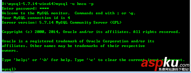 mysql,5.7.14,下載安裝,語句