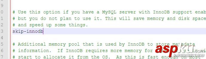 MySQL提示The InnoDB feature is disabled需要開啟InnoDB的解決方法