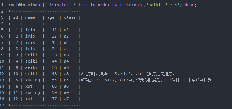 MySQL,排序函數,field