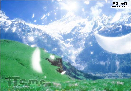 photoshop照片合成教程:夢幻雪山-網頁設計