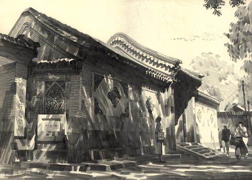 留住胡同—精彩photoshop鉛筆畫欣賞_網頁設計www.webjx.com轉載