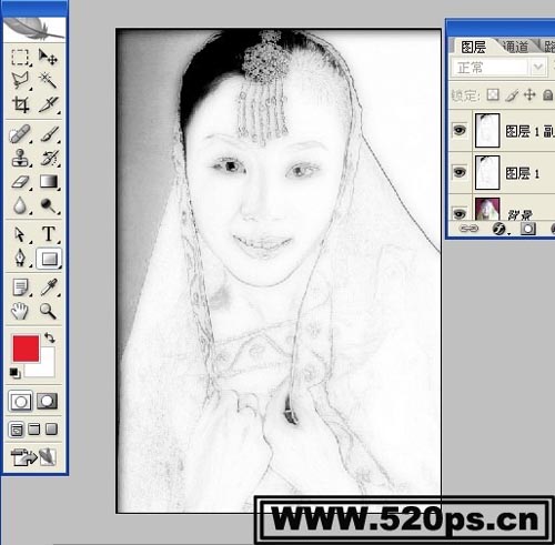 photoshop把美女照片變卡通工筆畫教程_網頁設計webjx.com在線轉載