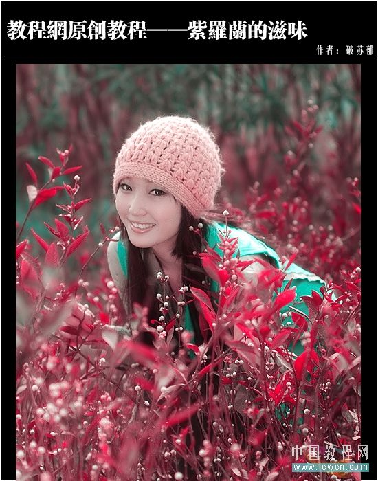 photoshop教程：紫羅蘭映襯的美女