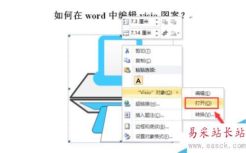 如何在word中編輯visio圖案？
