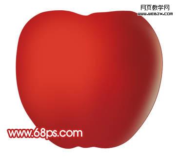 ps鼠繪高光質感帶綠葉子的紅蘋果_webjx.com