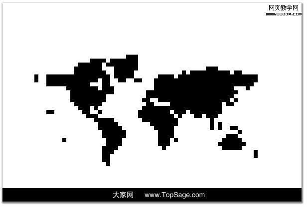 ps教程:制作漂亮的數碼點陣構成的世界地圖_webjx.com