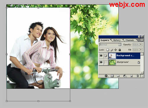 photoshop合成教程:情侶照與風景照片