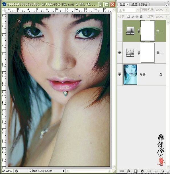 photoshop曲線調色:偏藍色照片恢復正常_webjxcom