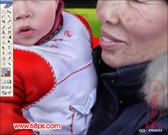 photoshop鼠繪教程:抱可愛寶寶的老奶奶_webjx.com