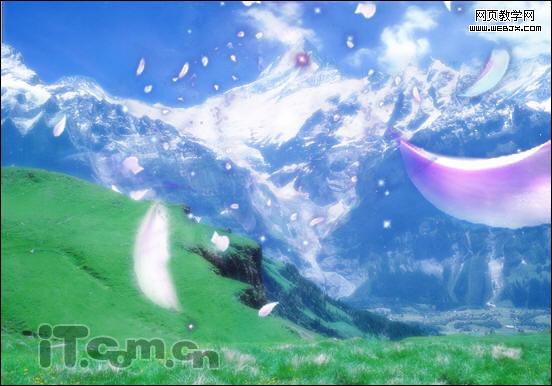 photoshop照片合成教程:夢幻雪山-網頁設計