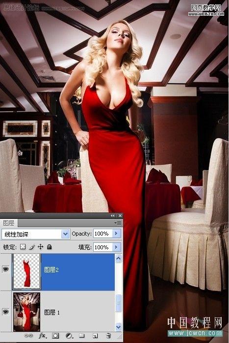 photoshop教程:為性感模特裙子換面料_webjx.com