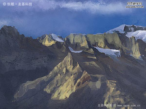 ps+友基繪影ⅱpf8080繪制山水風景圖片_網頁設計