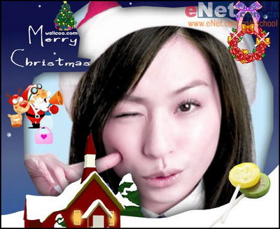 photoshop教程:mm圣誕大頭貼的制作_網頁設計webjx.com網絡整理