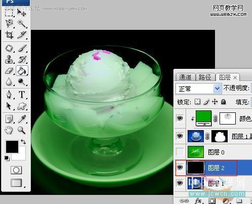 photoshop摳圖和照片合成教程:綠色冰激凌_網頁設計