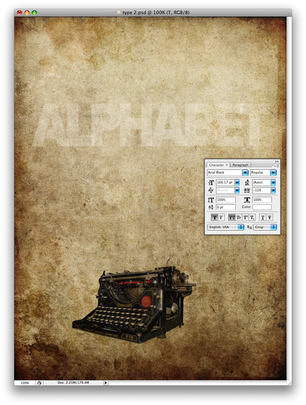 photoshop設計復古風格打字機招貼作品_網頁設計