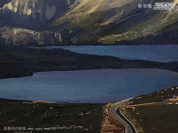 ps+友基繪影ⅱpf8080繪制山水風景圖片_網頁設計
