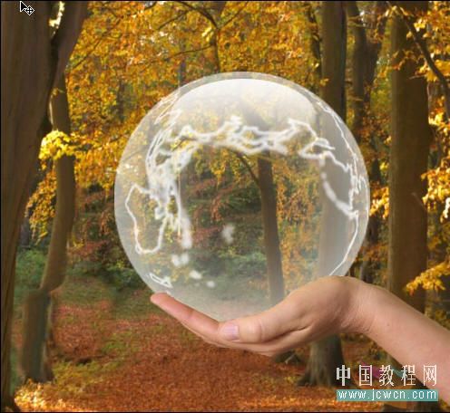 photoshop創意:人物素材合成到水晶地球