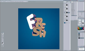 photoshop扭曲變換制作時尚3d特效字