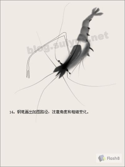 photoshop教程:模仿齊白石蝦國圖_網頁設計webjx.com轉載