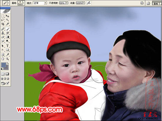photoshop鼠繪教程:抱可愛寶寶的老奶奶_webjx.com