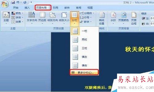 word文檔中分欄排版的技巧
