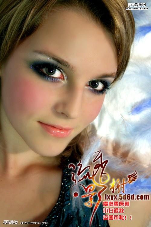 ps轉仿手繪教程:幻夢紫色彩妝美圖_網頁設計
