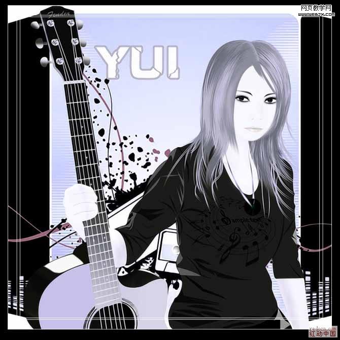 photoshop繪制仿矢量女歌手yui