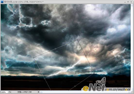 photoshop打造暴風雨效果