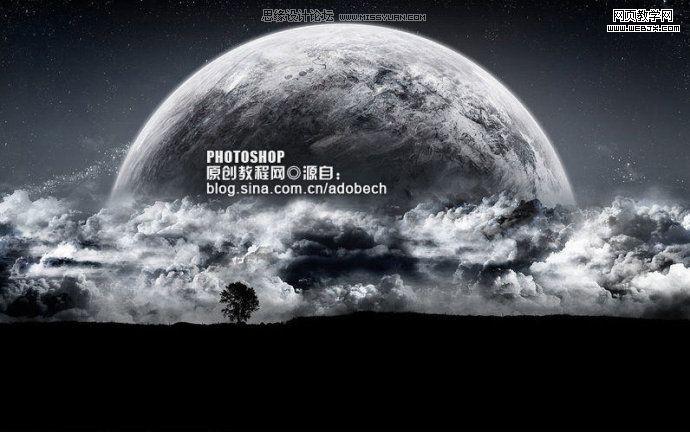 photoshop把天空的星球照片轉成水彩效果_網頁設計