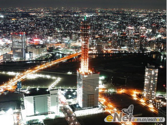 photoshop教程:制作閃亮燈光的城市夜景_webjx.com