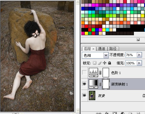 photoshop簡單快速制作暗紅色調照片