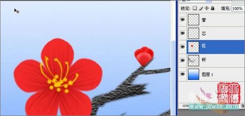photoshop教程：鼠繪梅花_網頁設計webjx.com網絡轉載