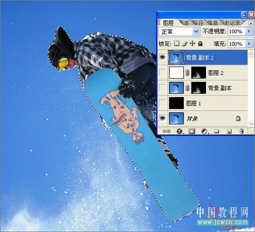 創意：ps教程之飛出相片的滑雪運動員