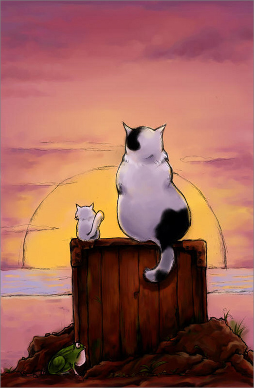 photoshop和painter手繪插畫《眺望》