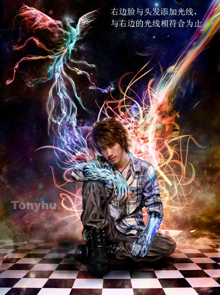 photoshop照片合成:光影鳳凰戰士_webjx.com
