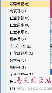 選擇“段落標記”