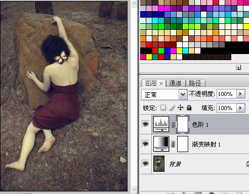 photoshop簡單快速制作暗紅色調照片