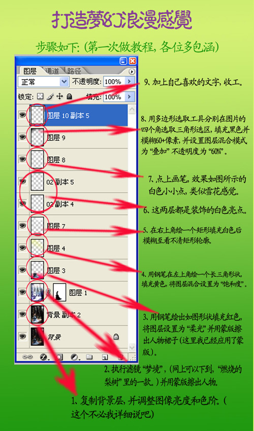 photoshop照片教程:有浪漫感覺的美女